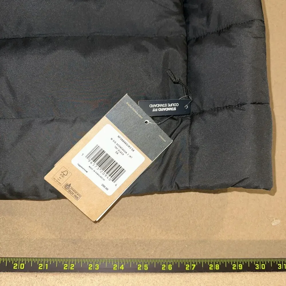 The North Face Big & Tall Men's Aconcagua 3 Jacket Black 5X Winter Puffer